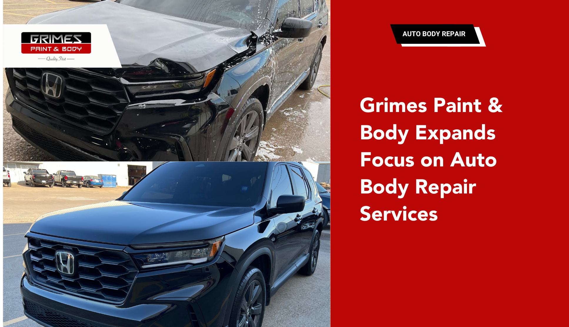 Auto body repair services at Grimes Paint & Body